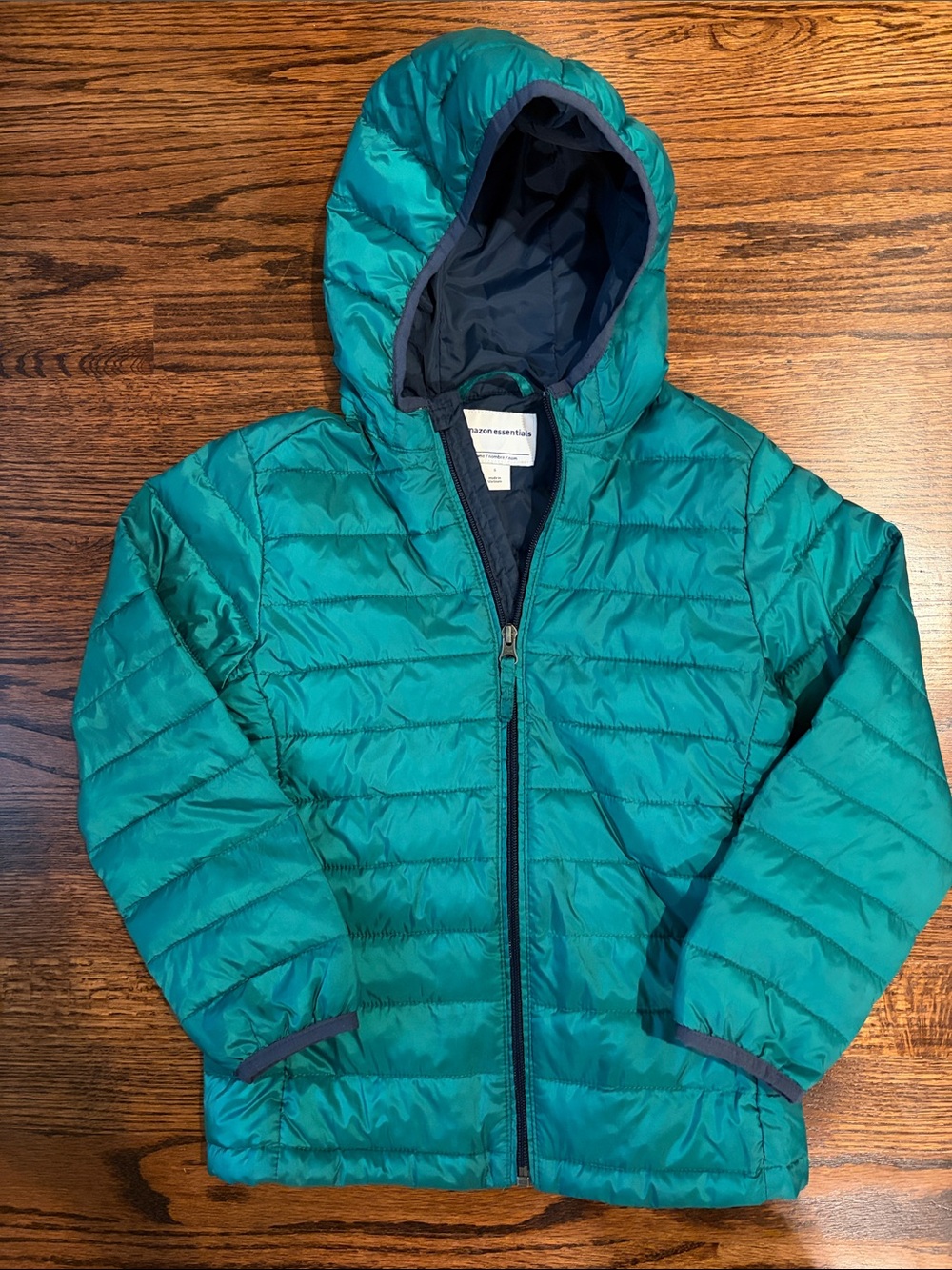 Amazon Essentials Kids Hooded Puffer Jacket - Teal Blue